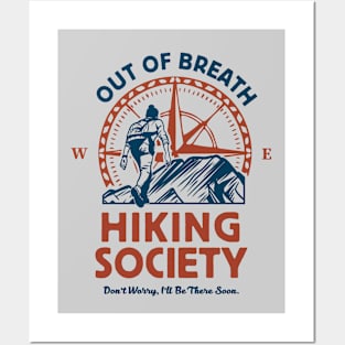 Out of Breath Hiking Society - Funny Outdoor Adventure Posters and Art